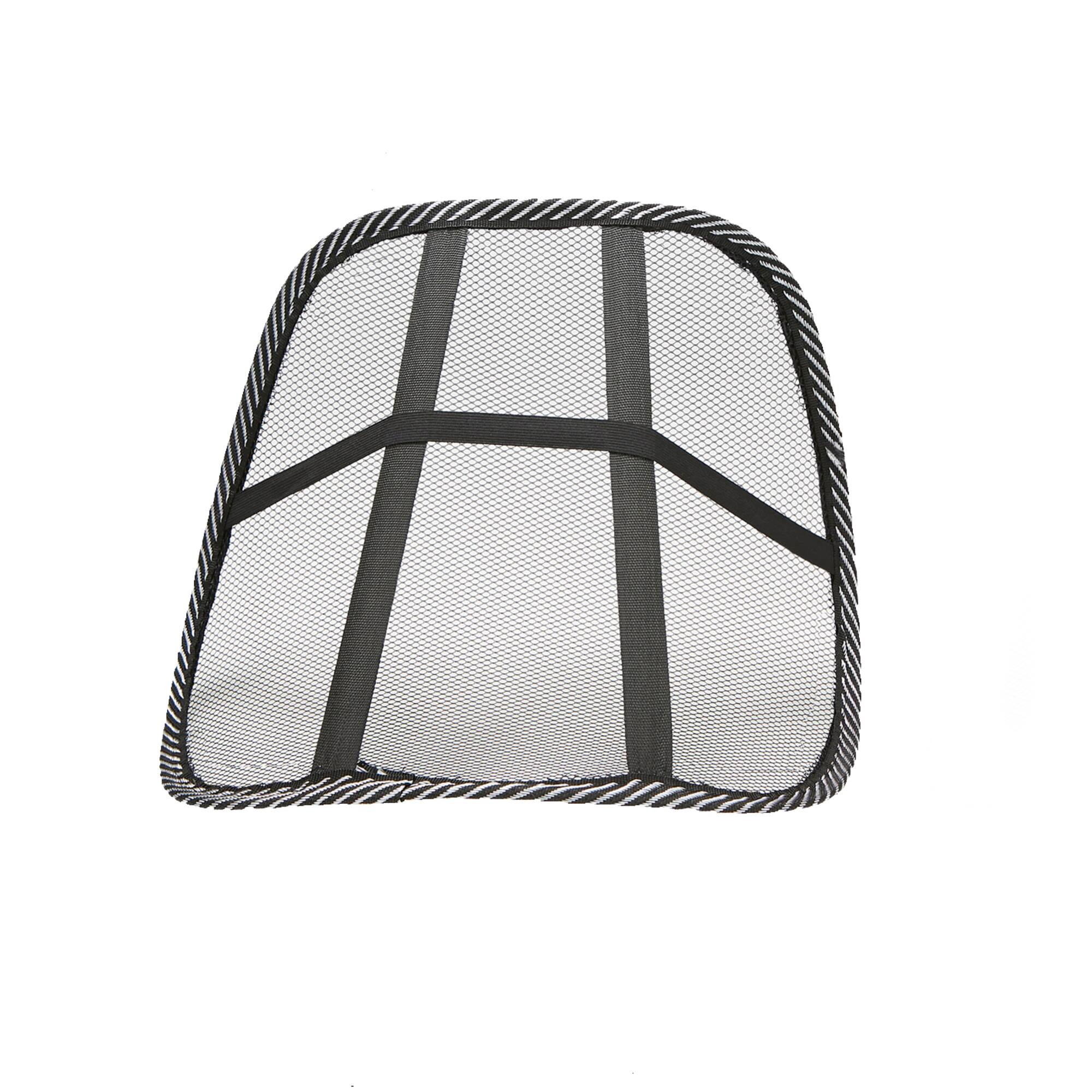 Mind Reader Black Mesh Lumbar Support Adjustable Cushion Set